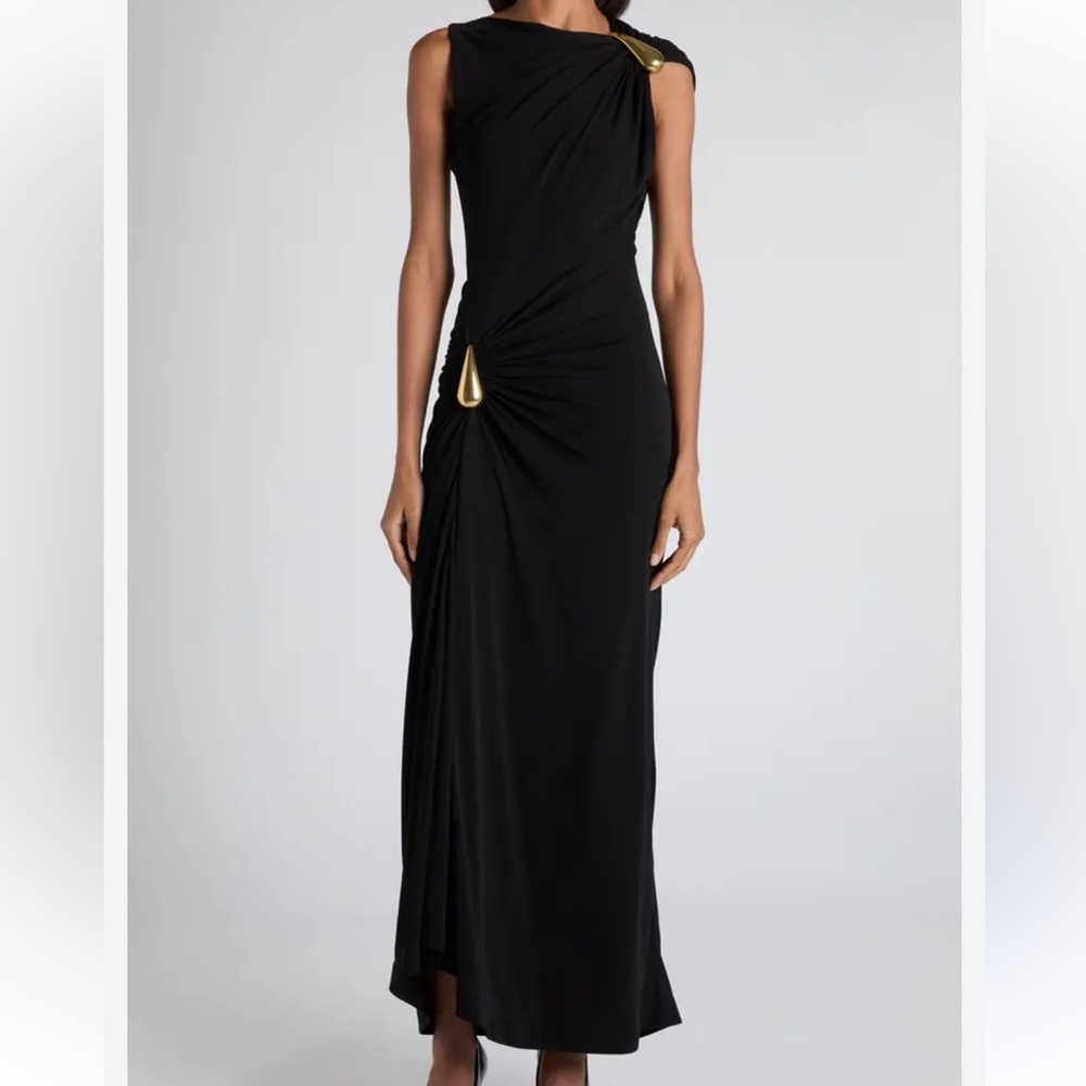 NWT Micas black dress with gold accents